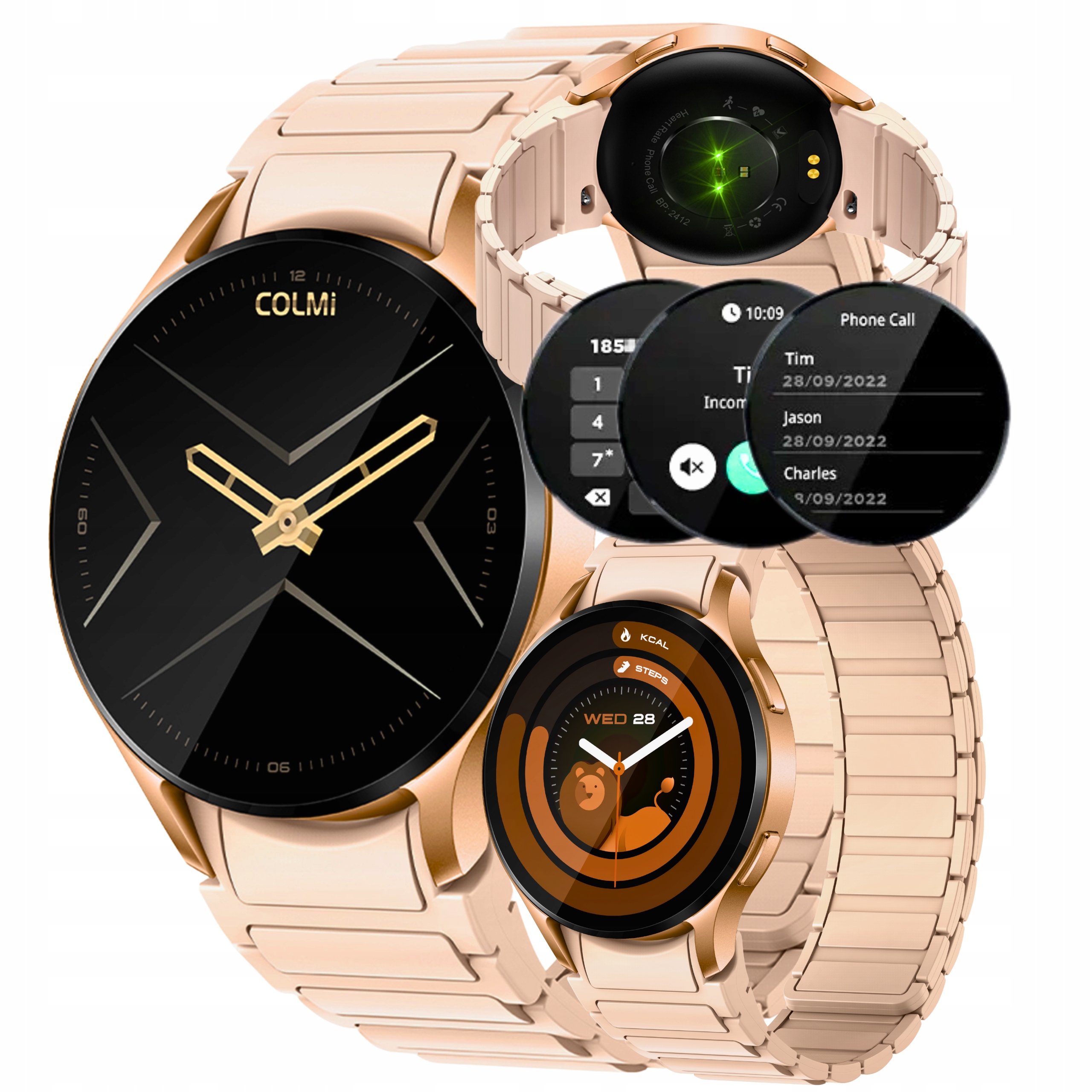 Chytré Hodinky Dámské Hodinky Polské Menu Hovory Tlak Sport Amoled Zlaté