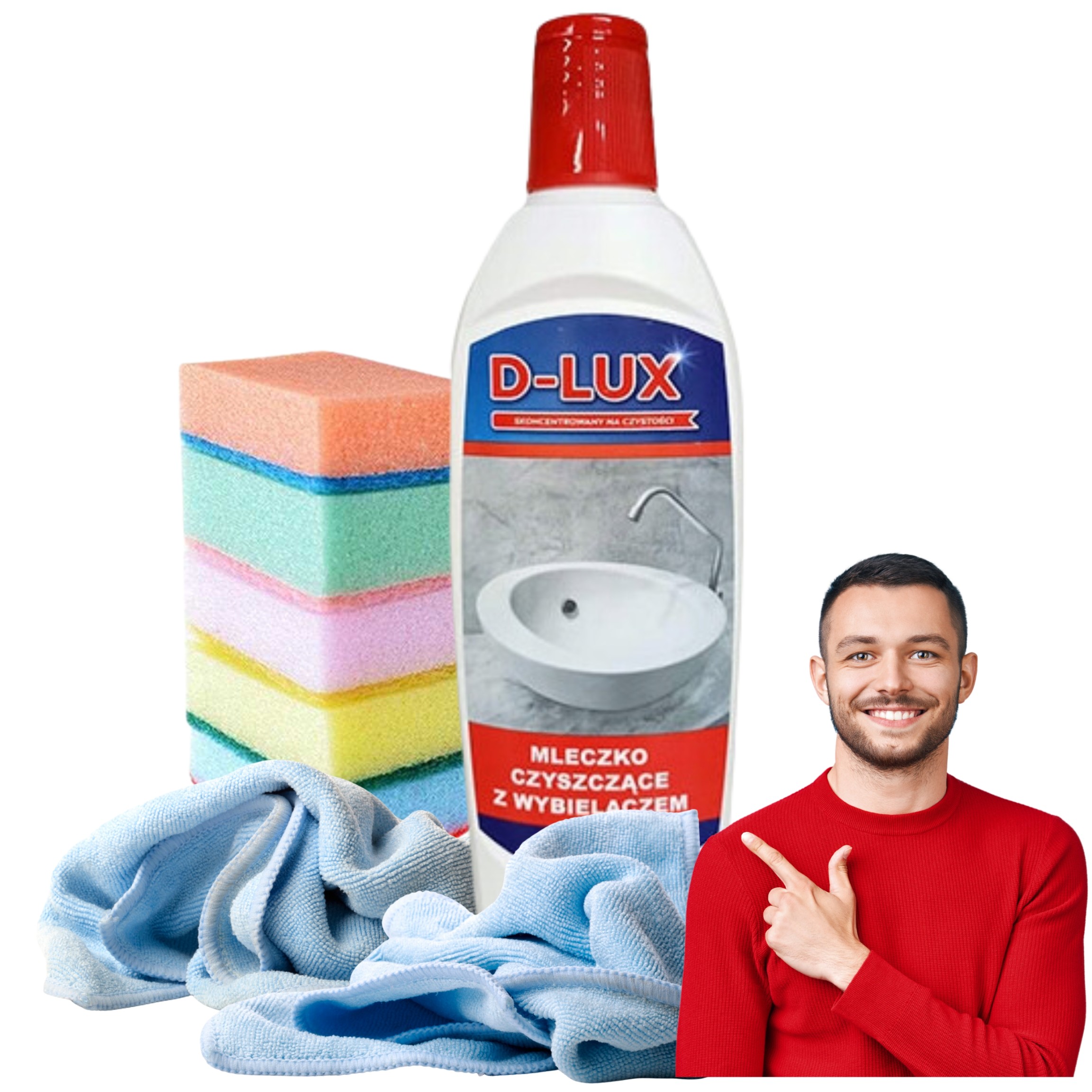 

Mleczko Czyszczące D-lux 500ml Gąbka Mikrofibra