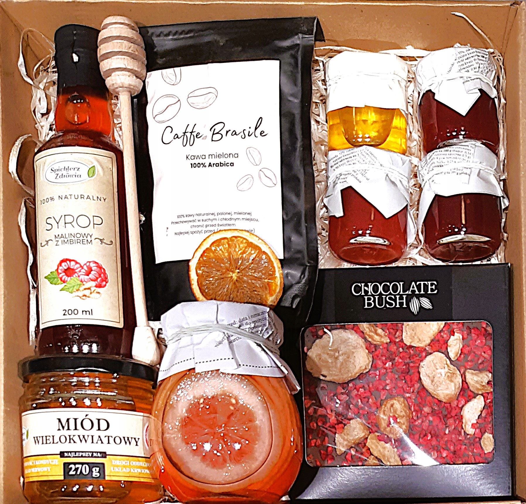Levně Velký Koš Box Dárková Sada Dárek Čokoláda Čaj Med Káva Malina