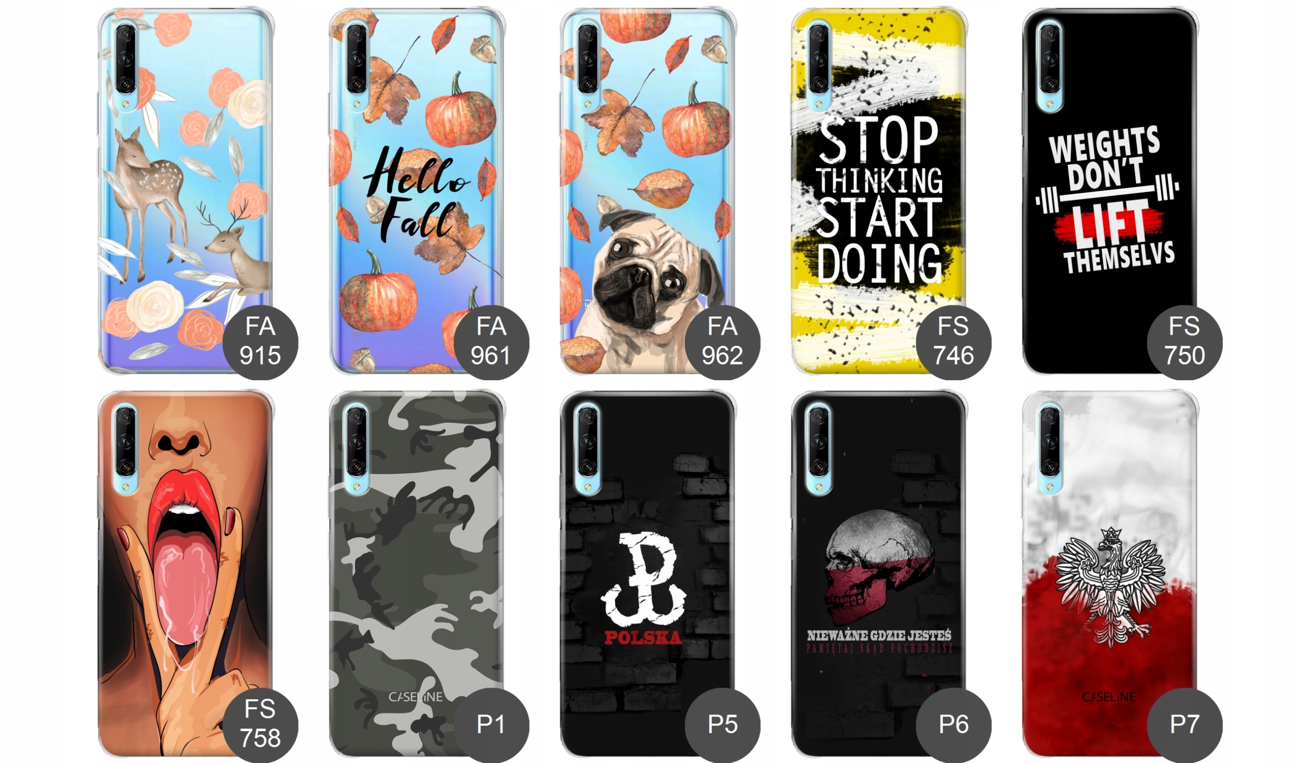 Etui do Huawei P Smart Pro guma case wzory