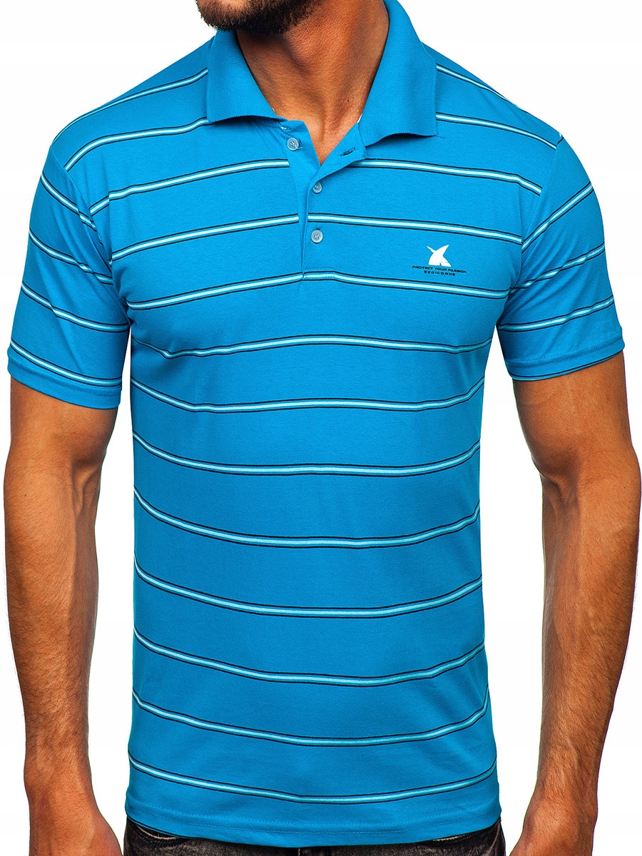 

Koszulka Polo Męska Turkusowa 14954 DENLEY_3XL