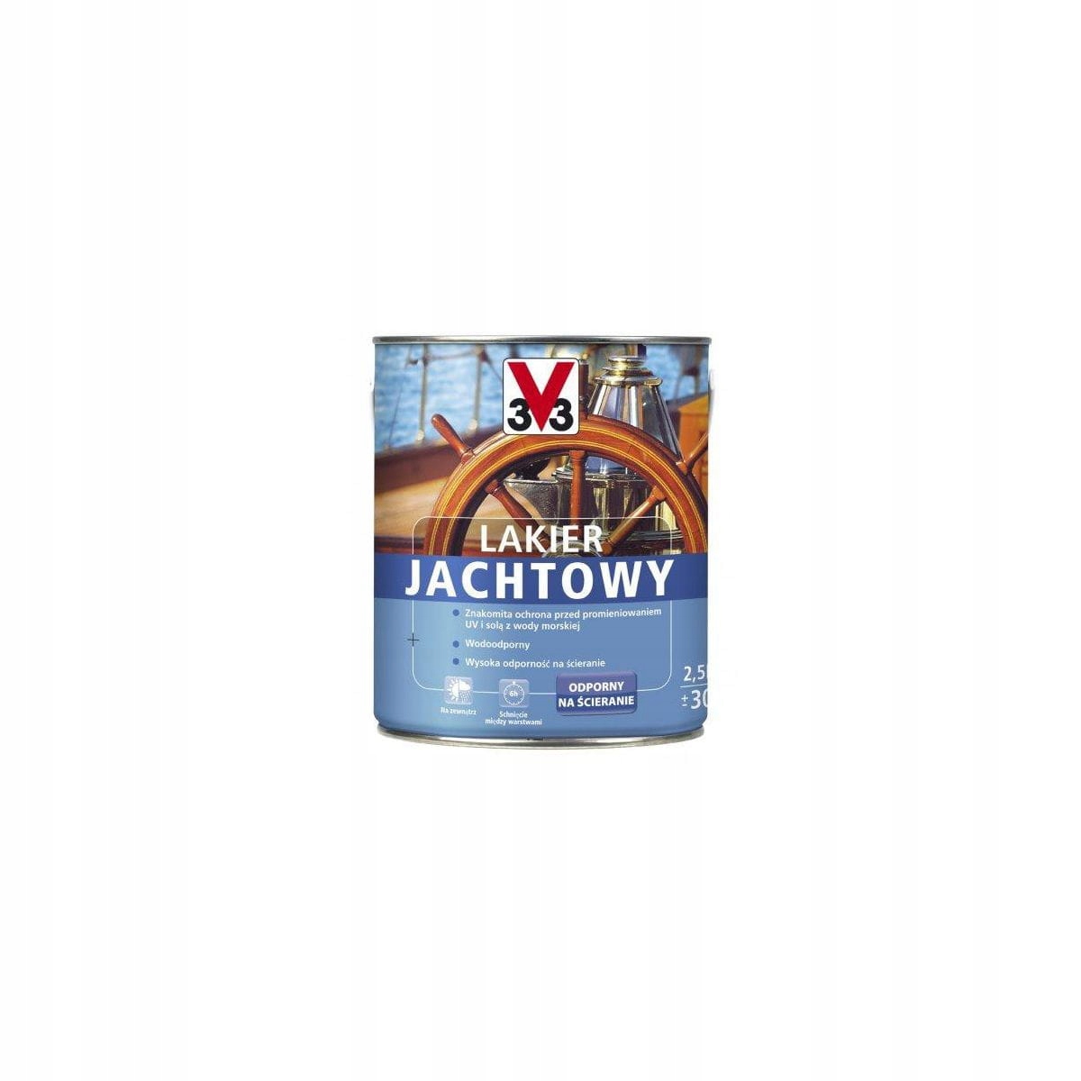 Lakier Jachtowy do drewna V33 Bezbarwny Połysk 2,5 l