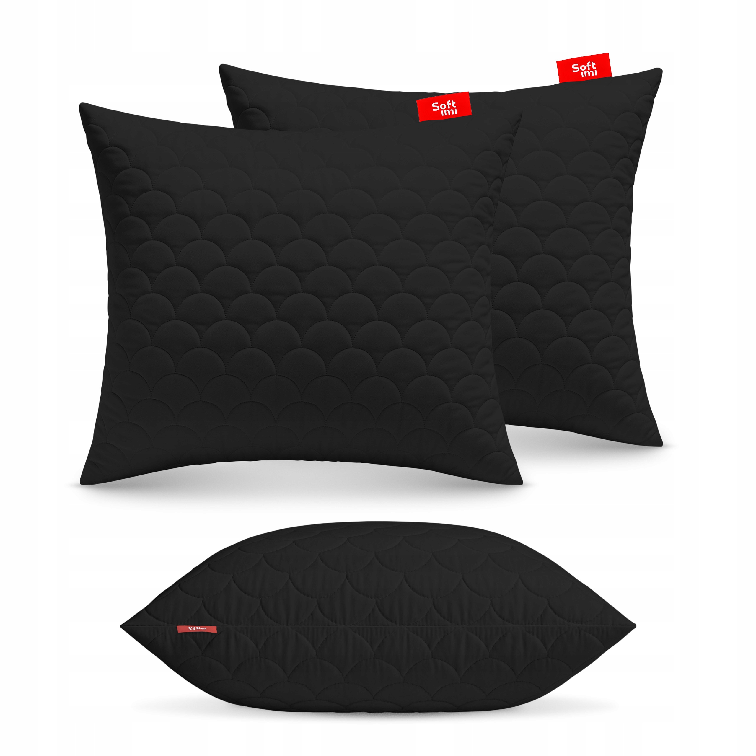 Antialergický Polštář 2X60X70 cm Komplet Na Spaní Prošívaná Černý Polský