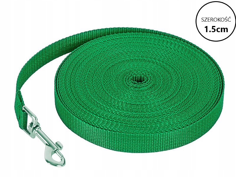 

Smycz Treningowa 1,5cm szkoleniowa Zielona |40m