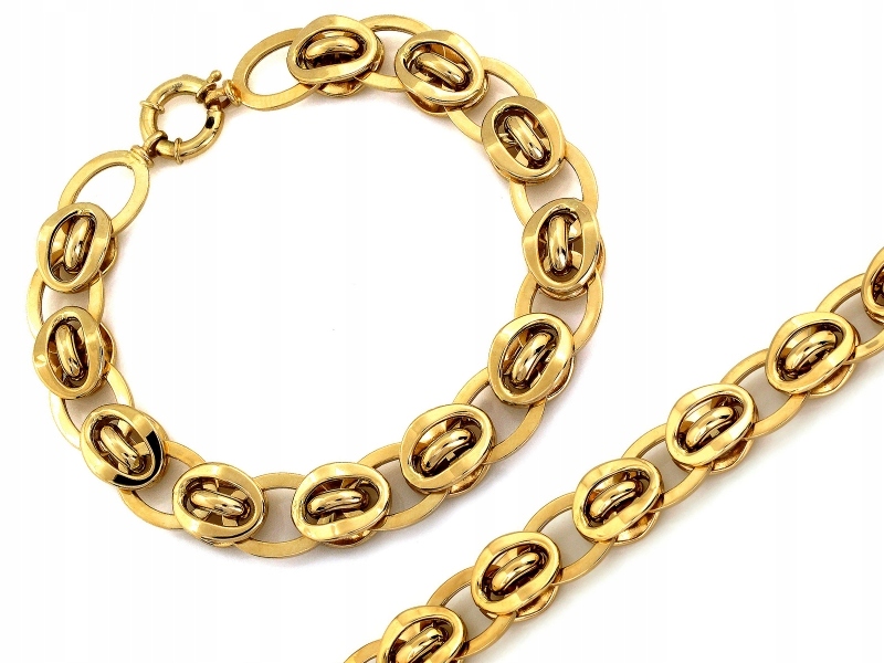 Zlatý náramek 585 14kt, zajímavá vazba článků, masivní 12.2g model unisex