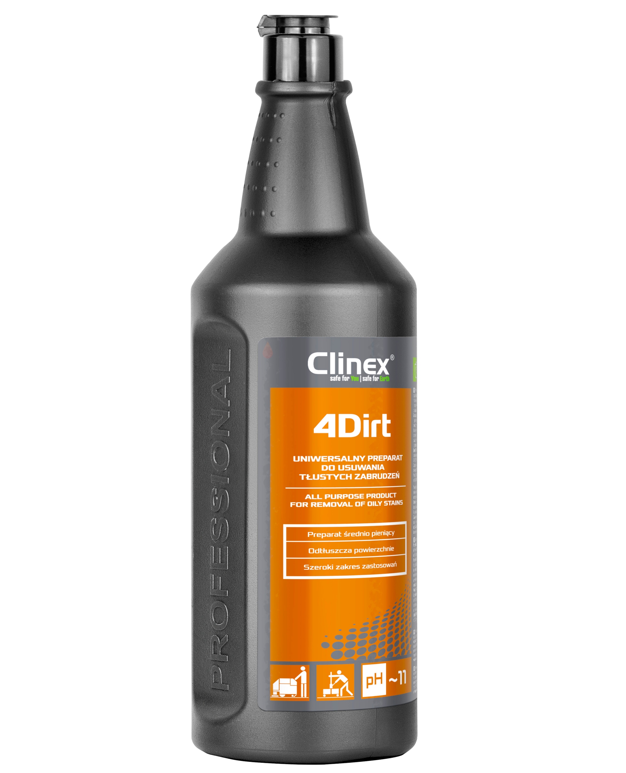 

Clinex 4DIRT Usuwanie trudnego tłustego brudu 1L