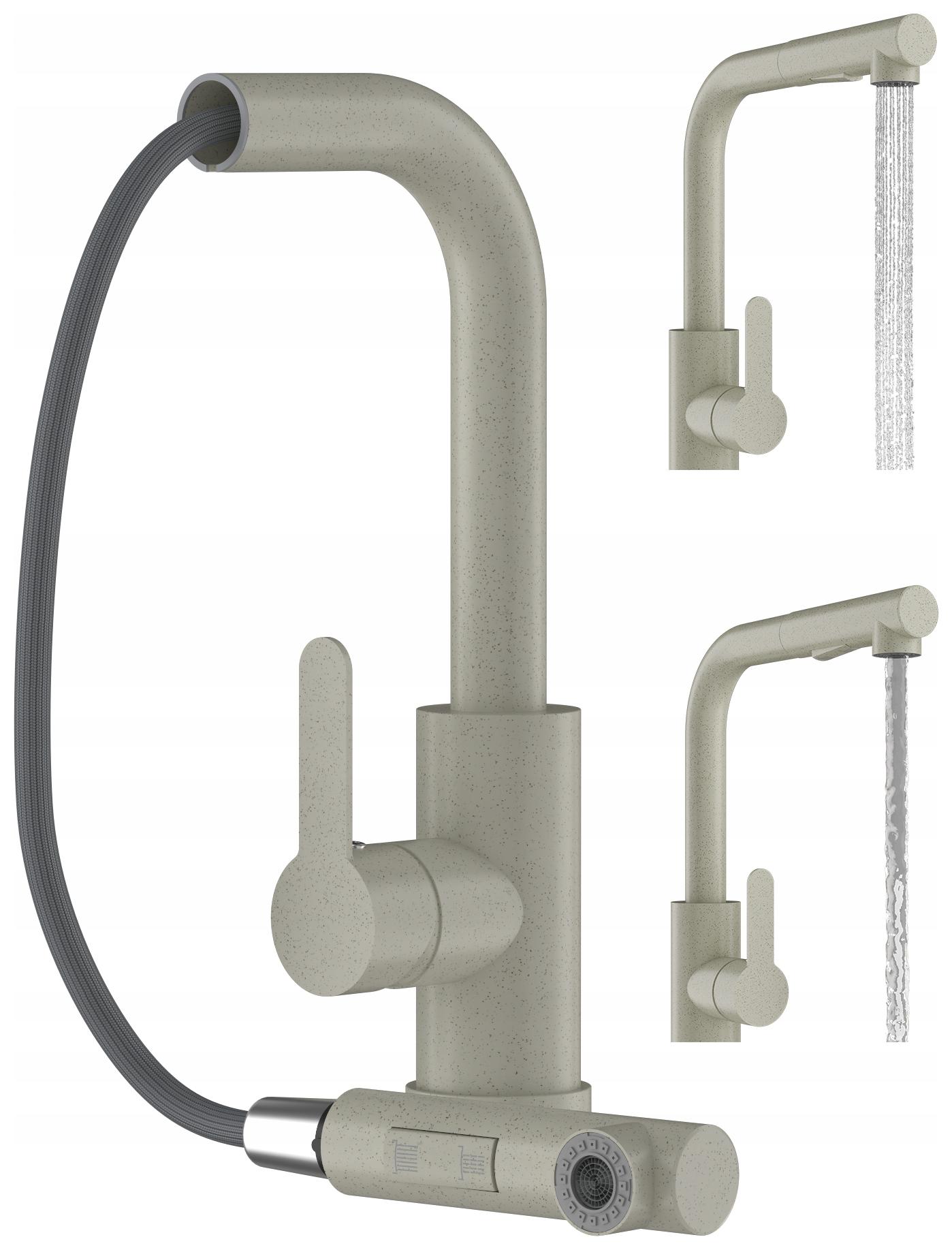 Kuchynská Batéria Bežová S Výsuvnou Hubicou, 2 Prúdy, Pre Drez Ebro