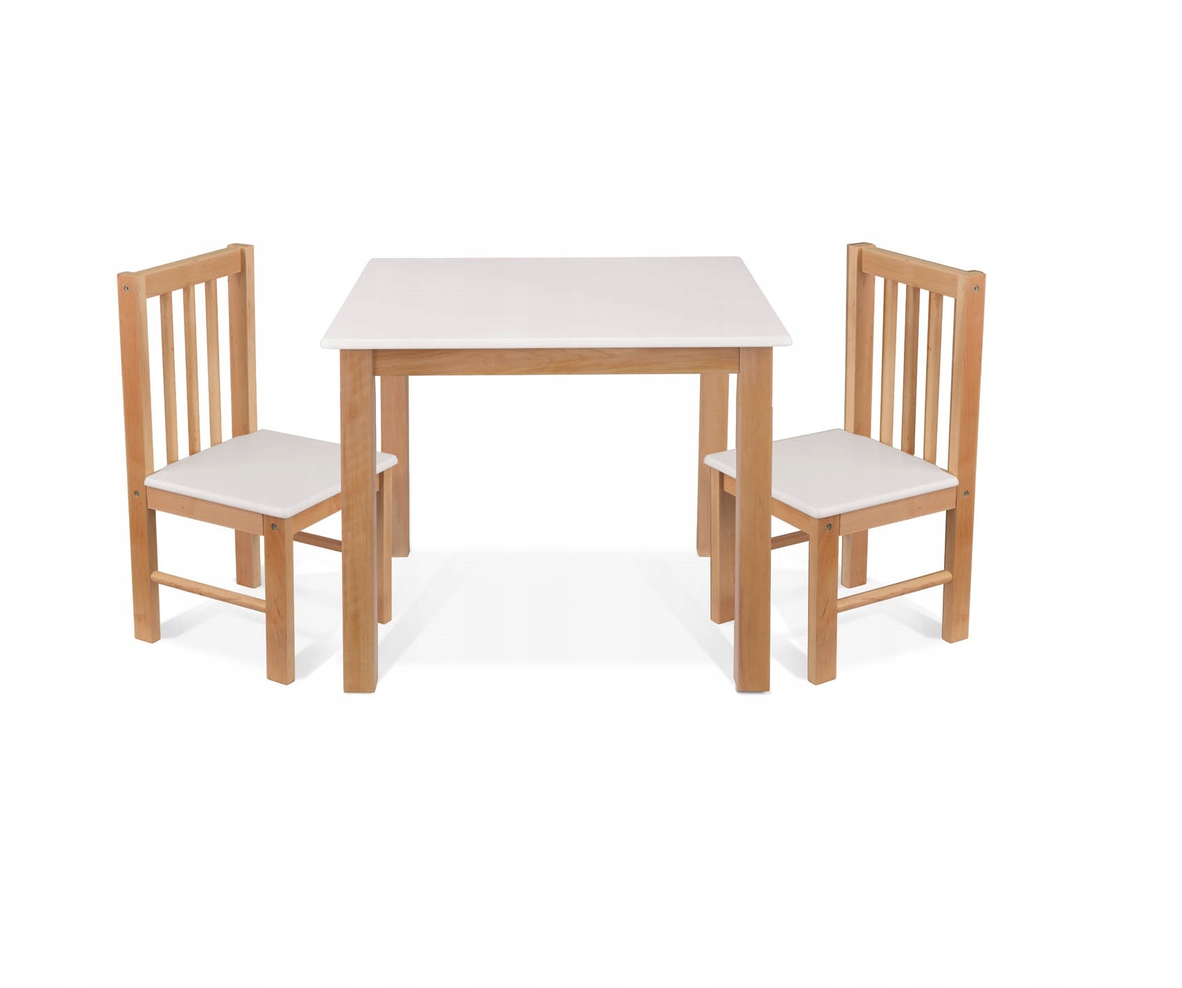 Detský set biely drevený stolík a stoličky