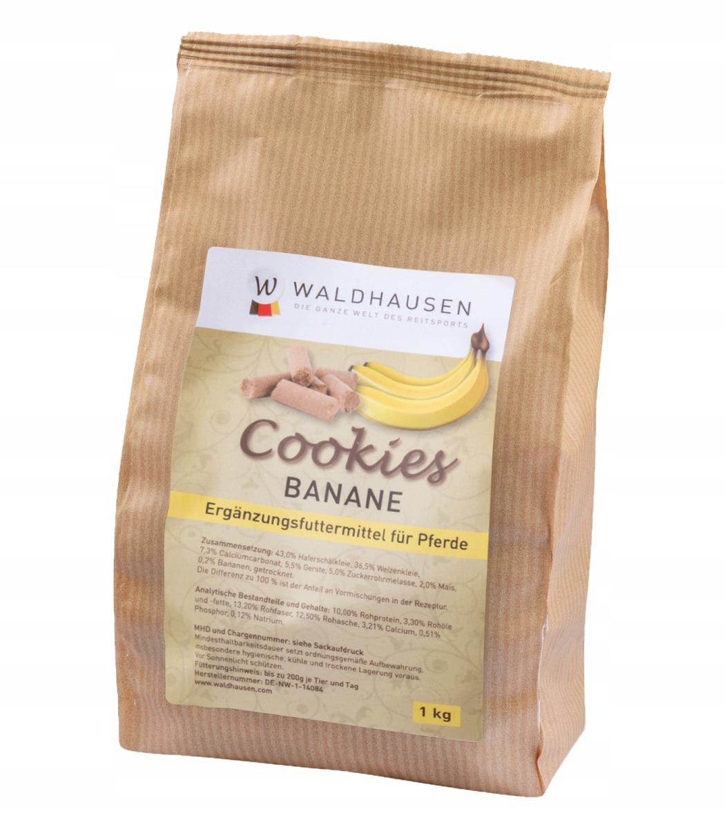 Cukierki dla koni COOKIES 1kg - Waldhausen - banan