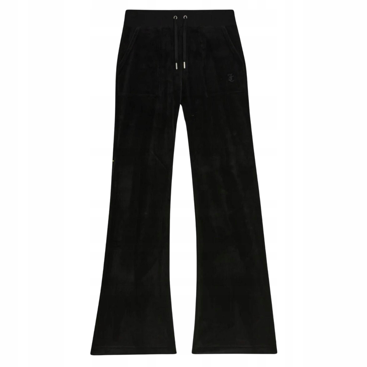 Juicy Couture Velurové kalhoty Del Ray s kapsami, černé, velikost M