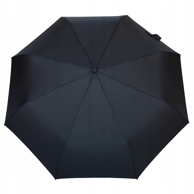 Czarna automatyczna parasolka męska marki Parasol z zaokrągloną rączką Marka F.P.Parasol