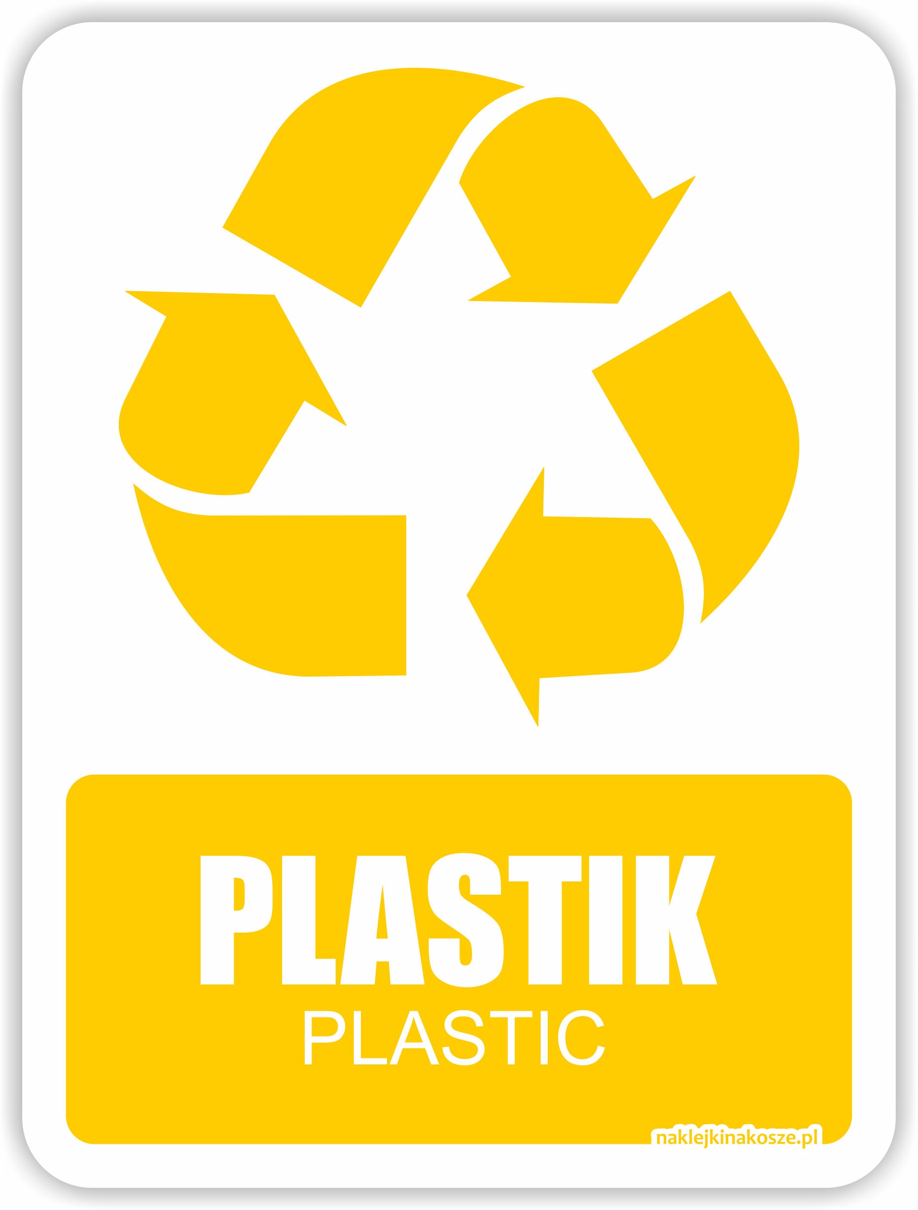 

Naklejka segregacja Plastik plastic Duża pl-ang