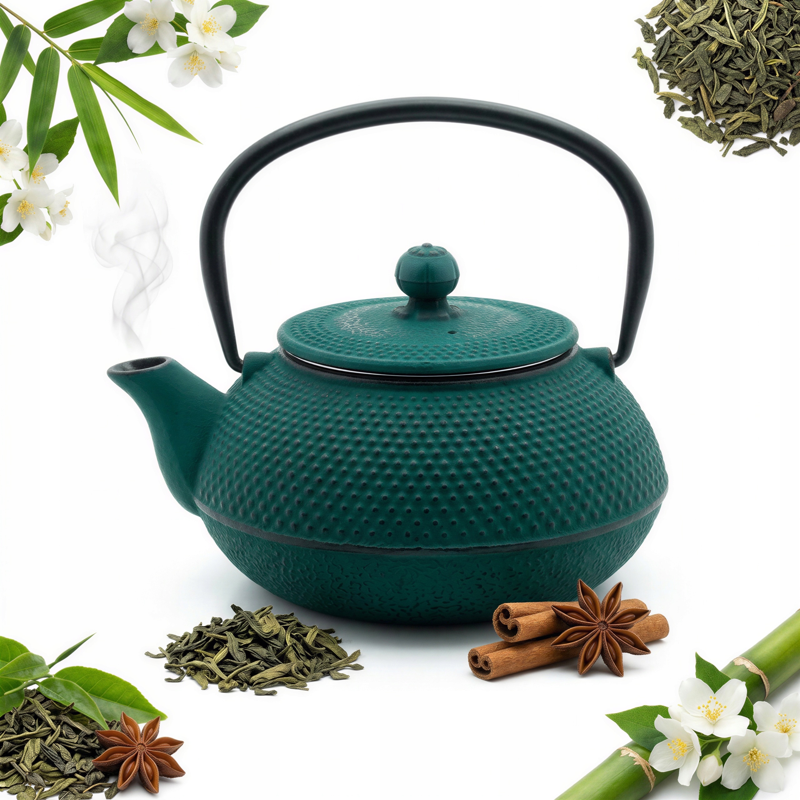 Konvice Litinová Zázvor 0,8 L Zelená S Sítko Na Louhování Čaje Z Oceli