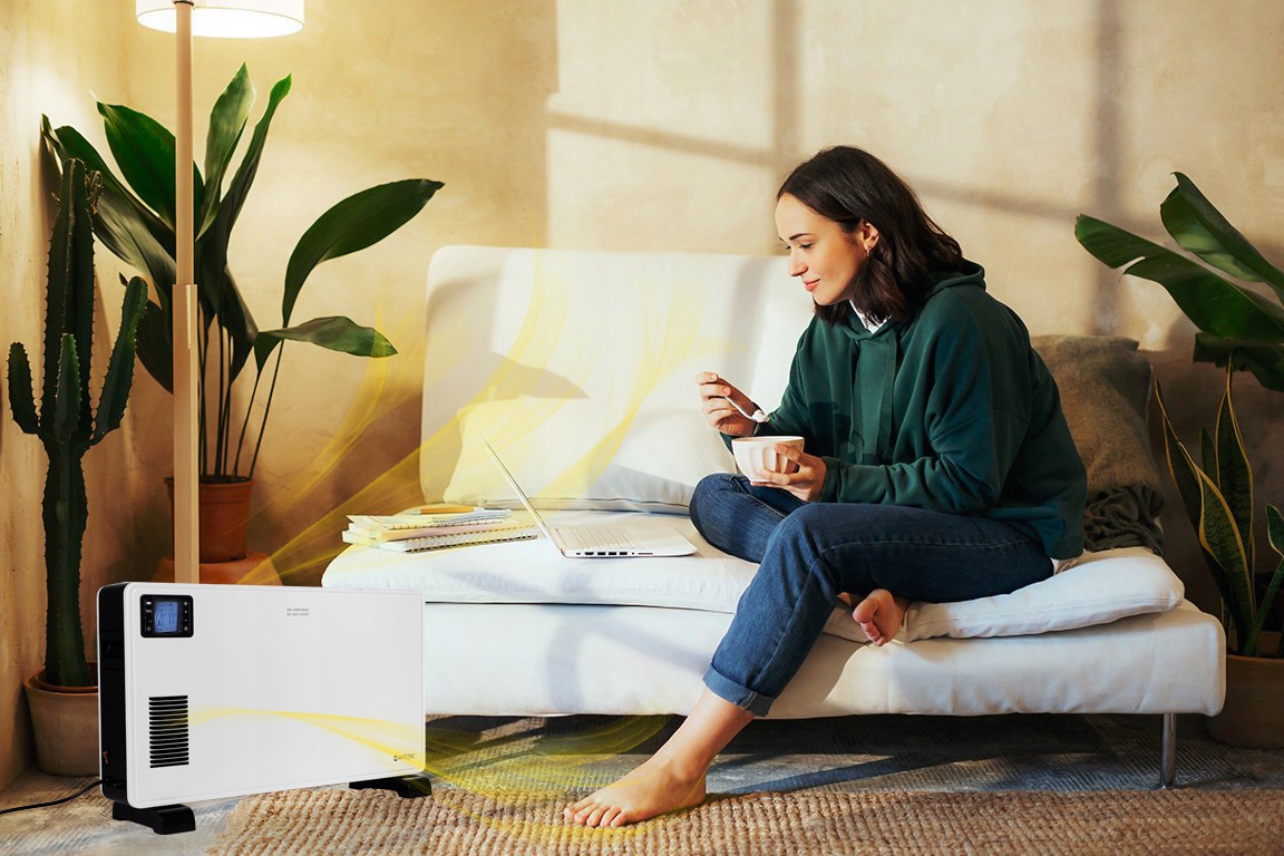 GRZEJNIK ELEKTRYCZNY KONWEKTOROWY ŁAZIENKOWY ENERGOOSZCZĘDNY MOCNY 2300W Wysokość 440 mm