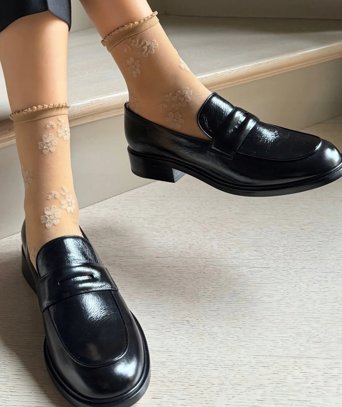 Ponožky Veneziana Fiorella Vzorované Tenké Visone Univerzální