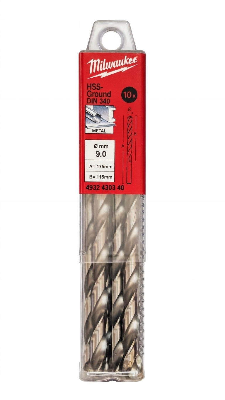 Dlouhé vrták do kovu 9 mm 115 175 mm 10 Ks Milwaukee