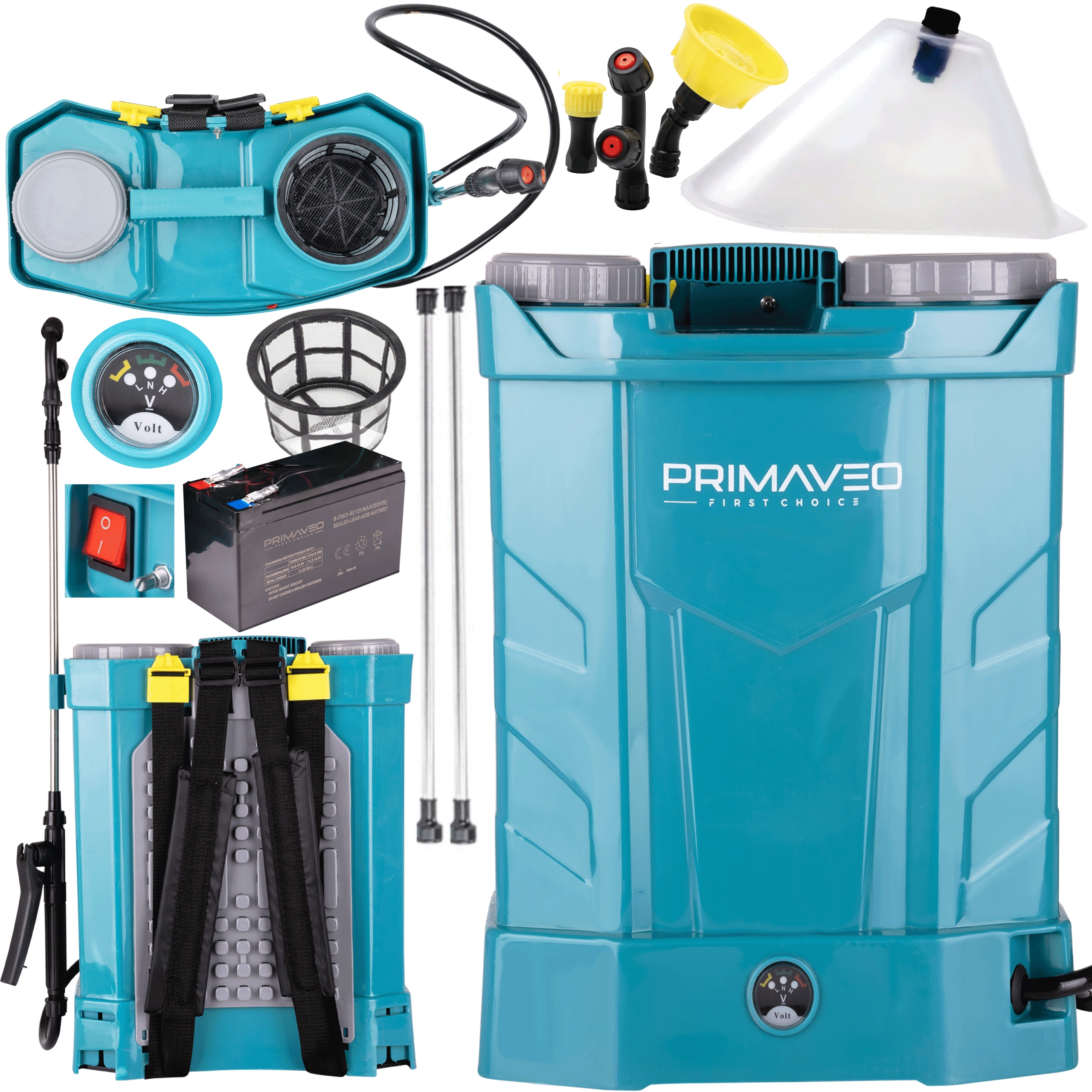 Opryskiwacz Akumulatorowy Plecakowy Ogrodowy Mocny 10L Primaveo 5,5B Osłona