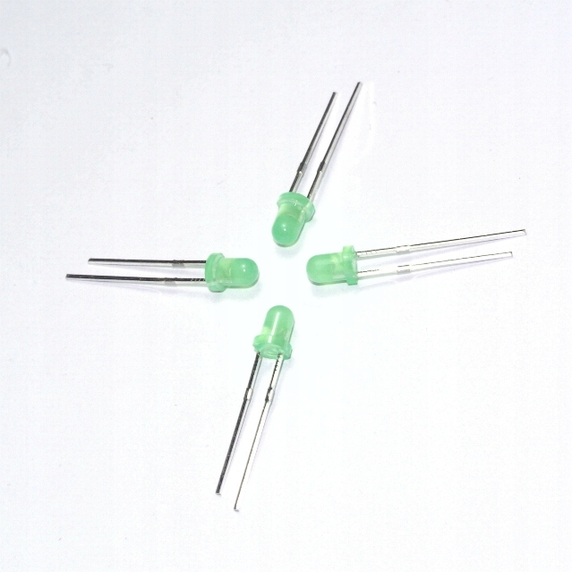 LED 3mm LIMONKOWY 2.4V 100mcd EVERLIGHT 204-10SYGD/S530-E3 ___ [10szt]