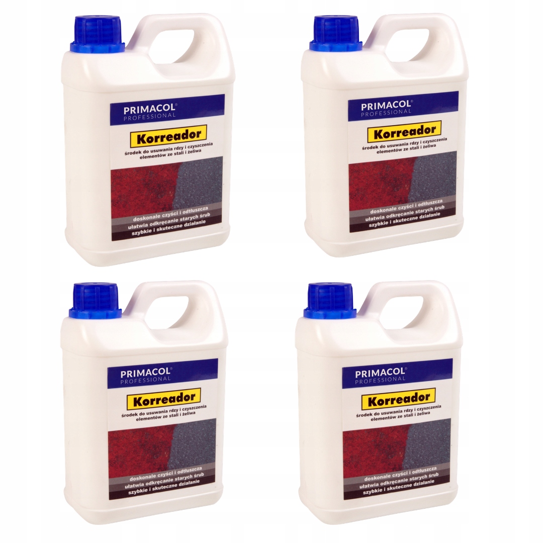 Zestaw 4-PAK Primacol Korreador Środek Do Usuwania Rdzy 1L