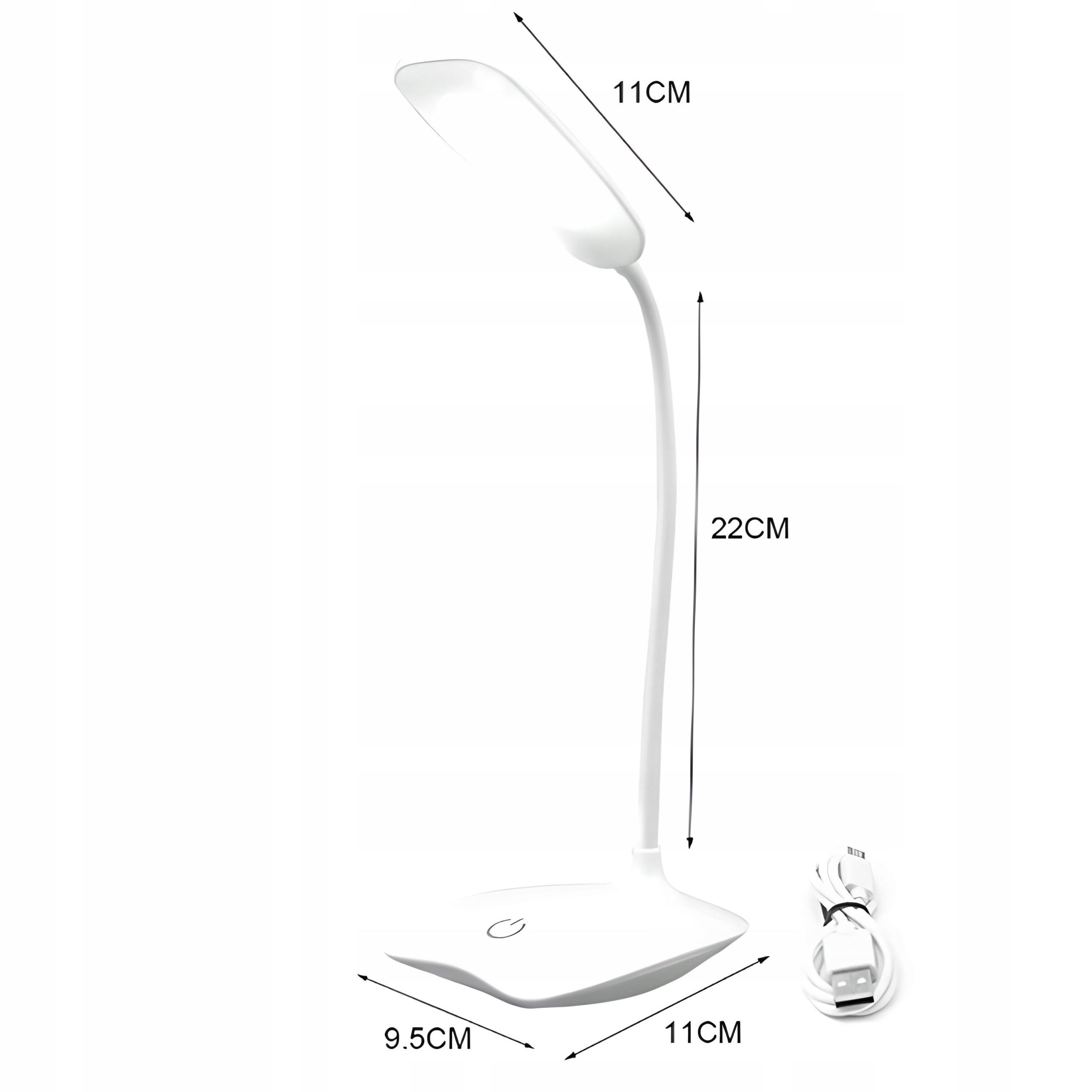 LAMPKA BIURKOWA SZKOLNA NA BIURKO 14 LED USB DOTYK Maksymalna moc pojedynczego źródła światła 3 W