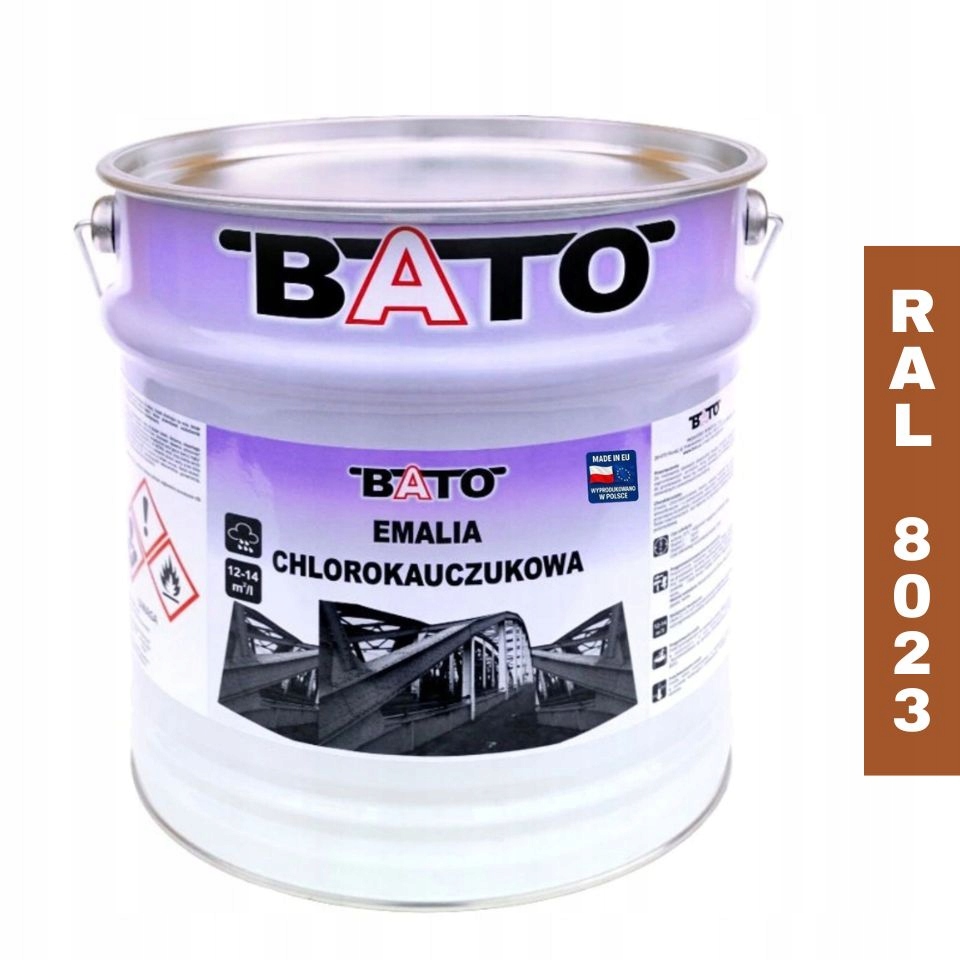 Chlorokaučuková smaltovaná barva Barva Bato Ral 8023 Oranžová-hnědá 10 L