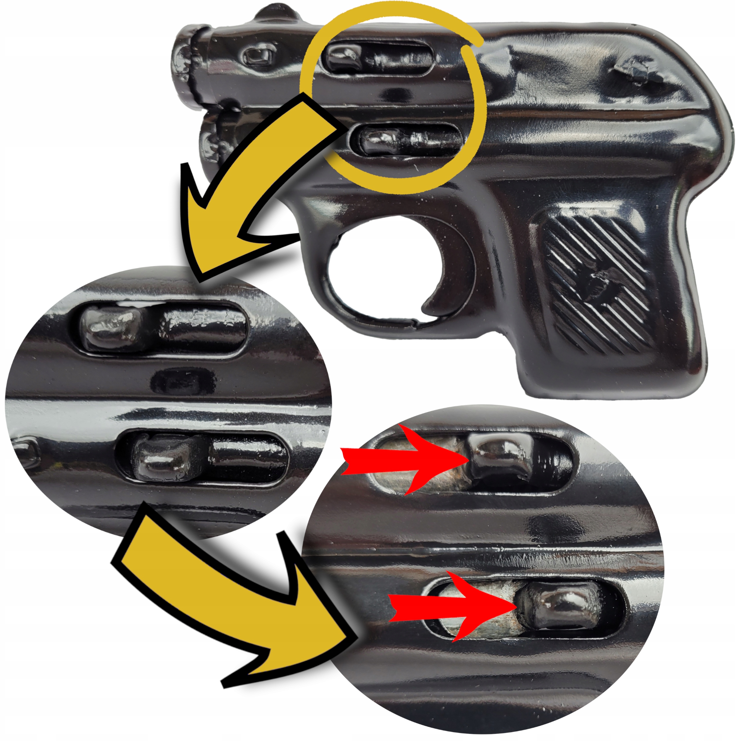 KORKOWIEC PRL ODSTRASZASZ ZWIERZYNY REWOLWER METALOWY PISTOLET HUKOWY KORKI Marka inna