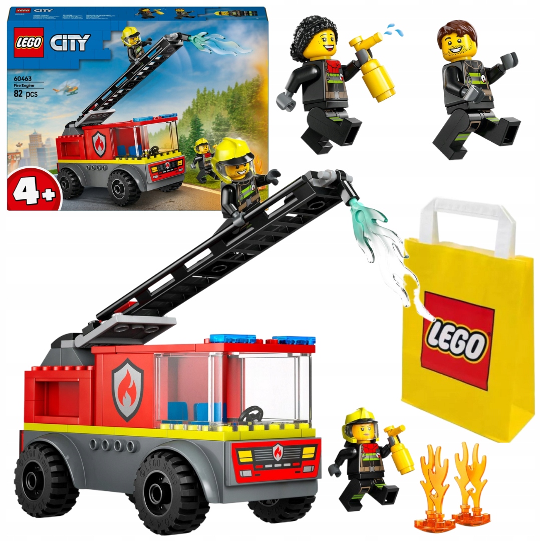 Lego City 60463 Hasičský vůz s žebříkem Hasicí Přístroj Hasiči 4+