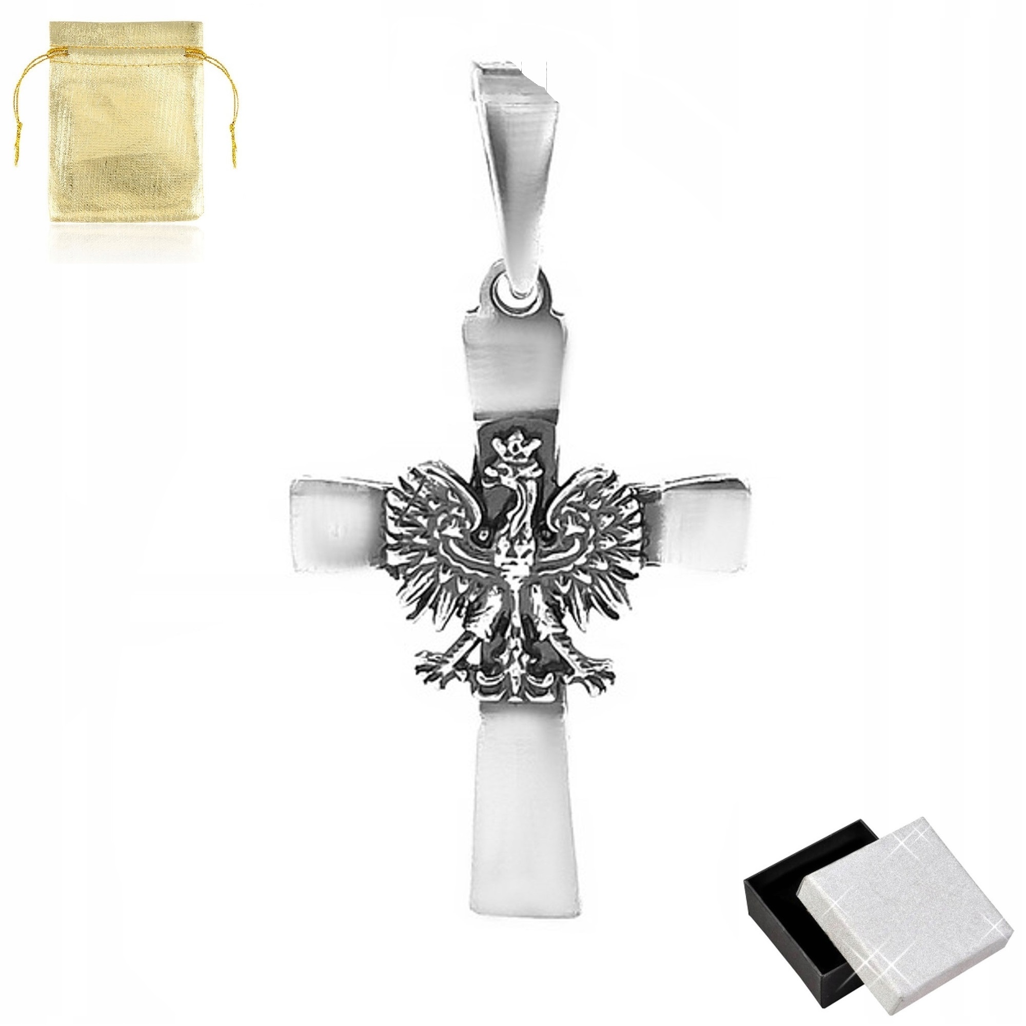Stříbrný Křížek Vlastenecký Stříbrný PR.925 dárek