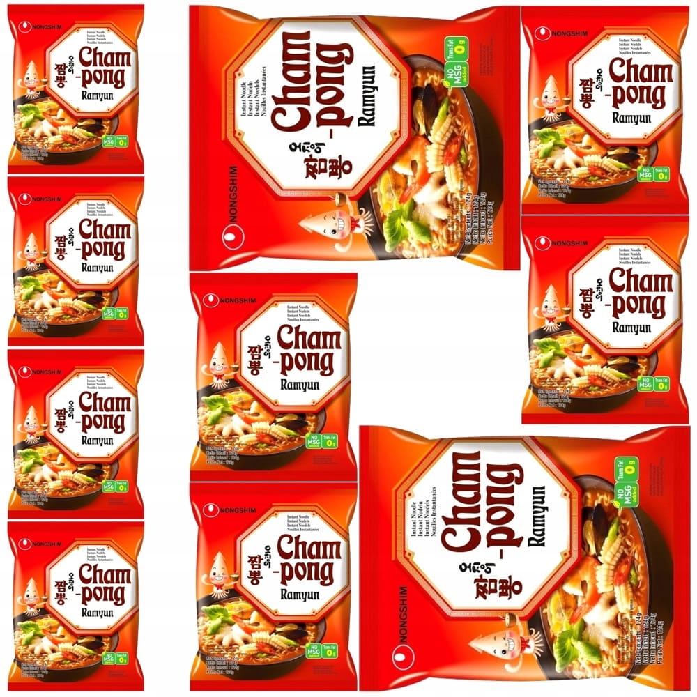 10 x Korejská polévka Instant Mořské plody Cham-Pong 124 g Nong Shim