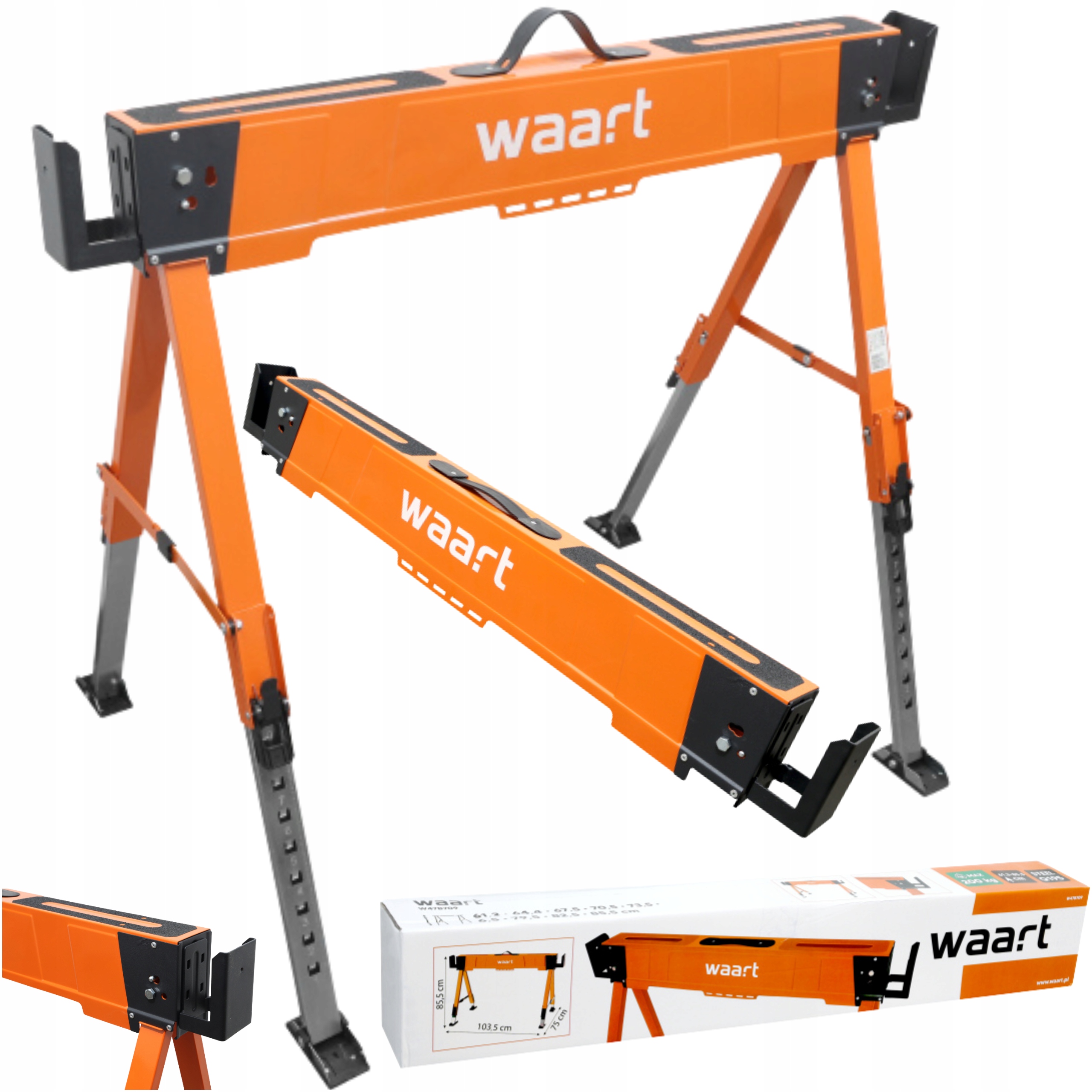 Kobylka Pracovní stojan, skládací výsuvný stativ, nosnost až 103,5 cm, nosnost 200 kg