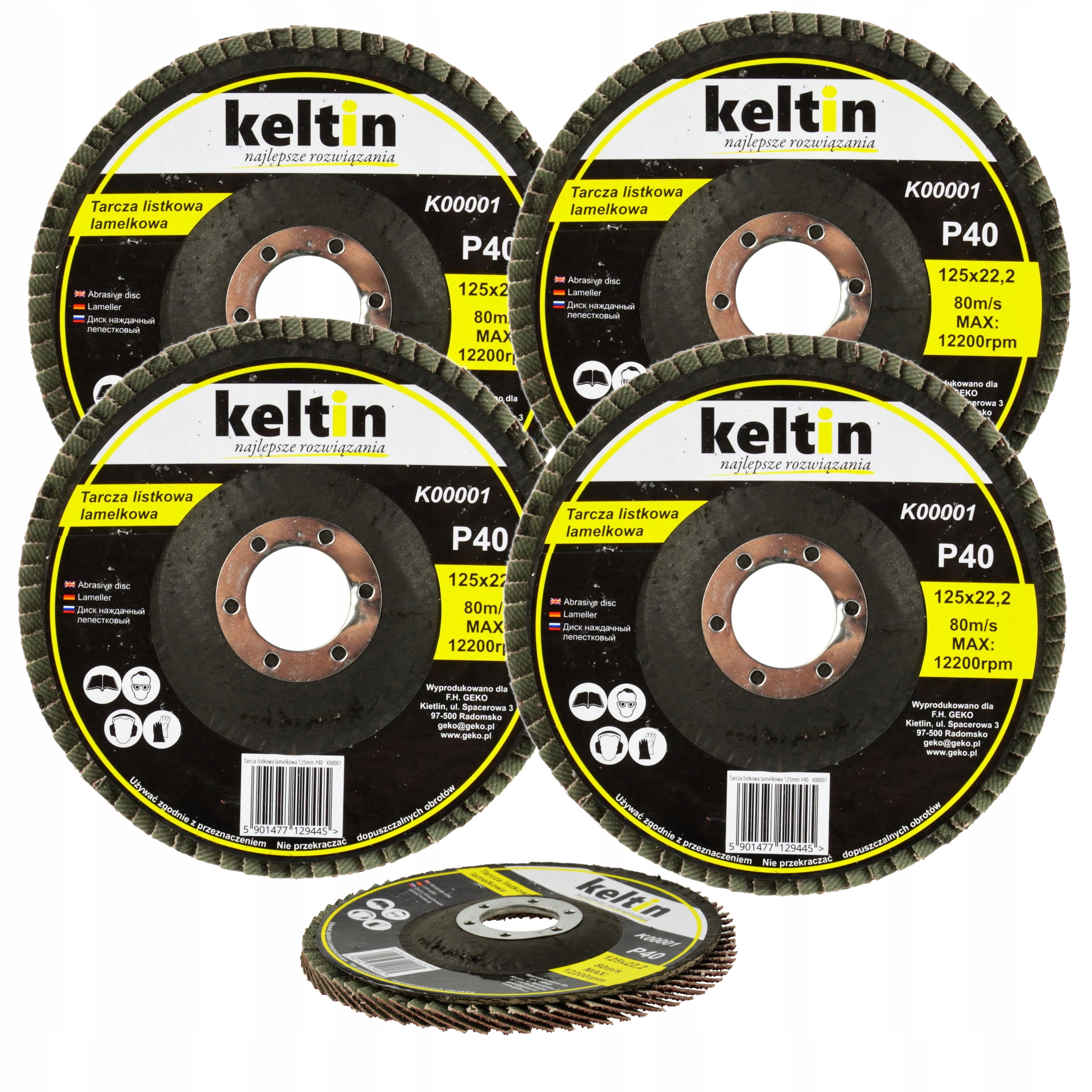 

Tarcze listkowe lamelkowe 125 mm P40 zestaw 10 szt