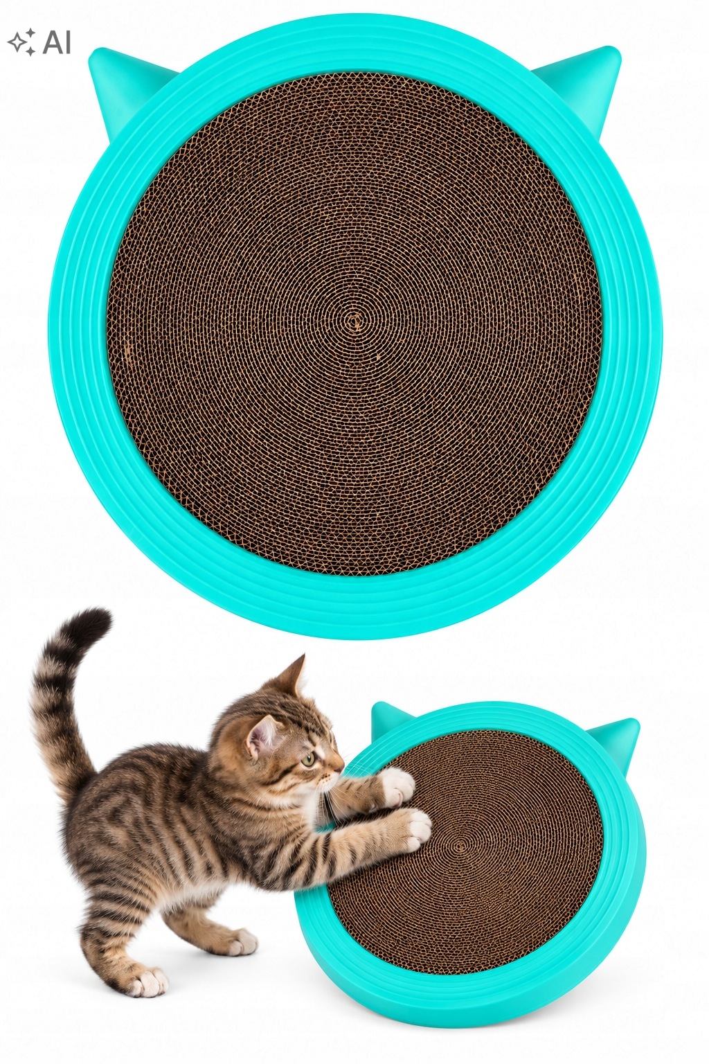 Kartonové škrabadlo pro kočky 40 cm, zelená barva