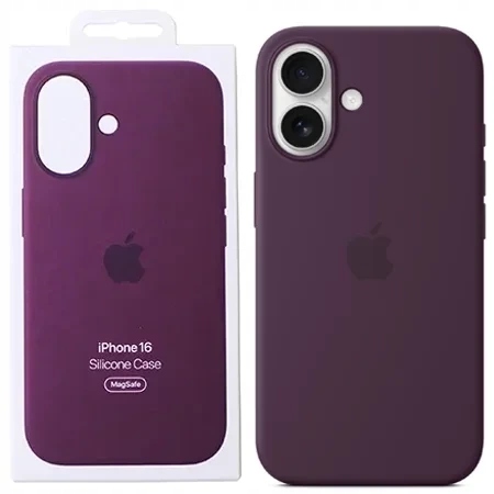 Originální Pouzdro Silicone Case Apple Pro Iphone 16 S Magsafe Fialovým Plumem