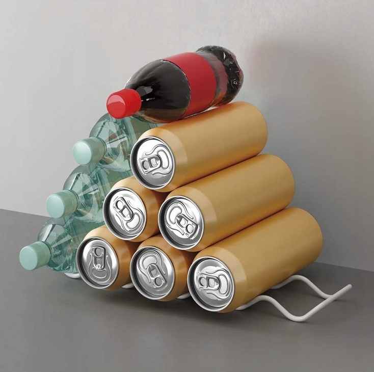 PREMIUM STOJAK PÓŁKA METAL ORGANIZER NA BUTELKI PUSZKI WINO x15 SWISS Wysokość produktu 2 cm