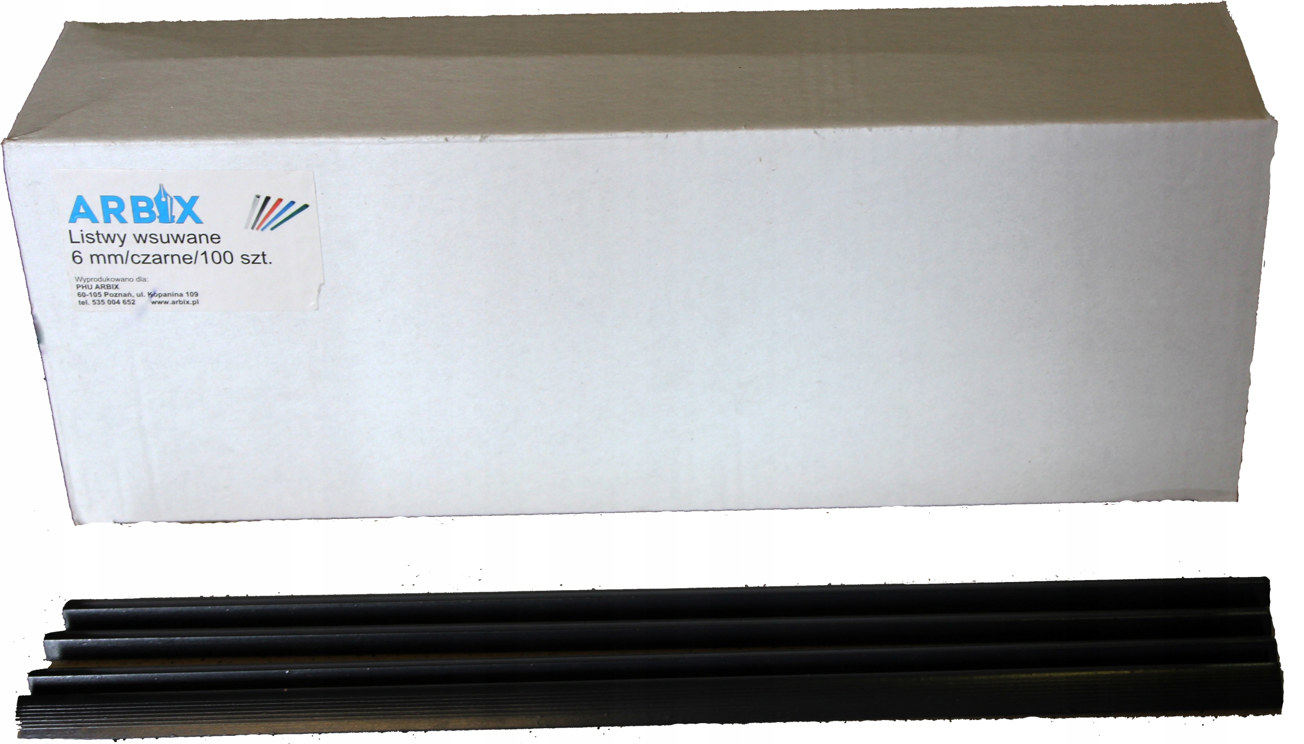 

Listwy Wsuwane Do Opraw Kartek 6mm 50szt. Arbix