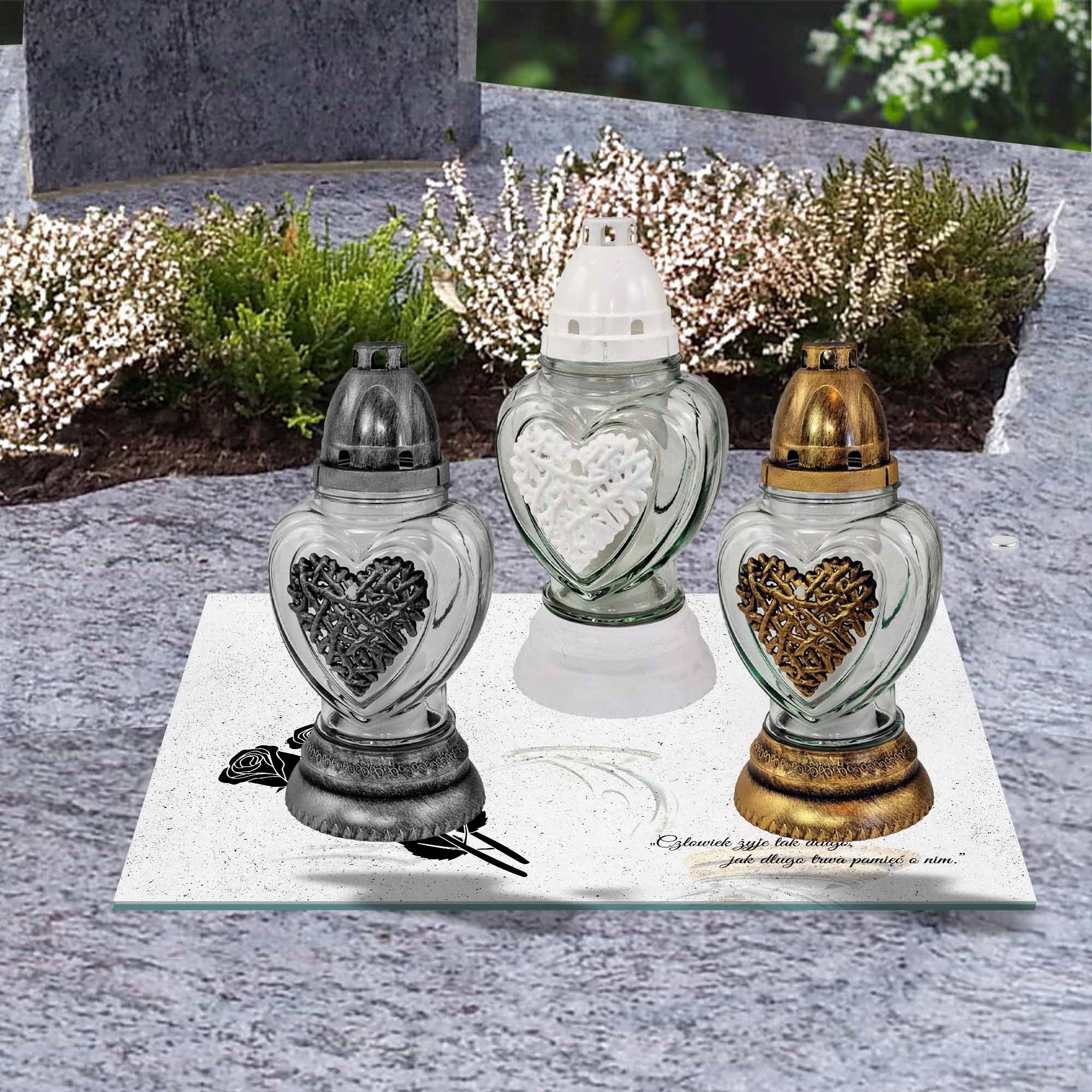 SZKLANA PODSTAWKA POD ZNICZE 40x30cm 494b + napis EAN (GTIN) 5906593127252