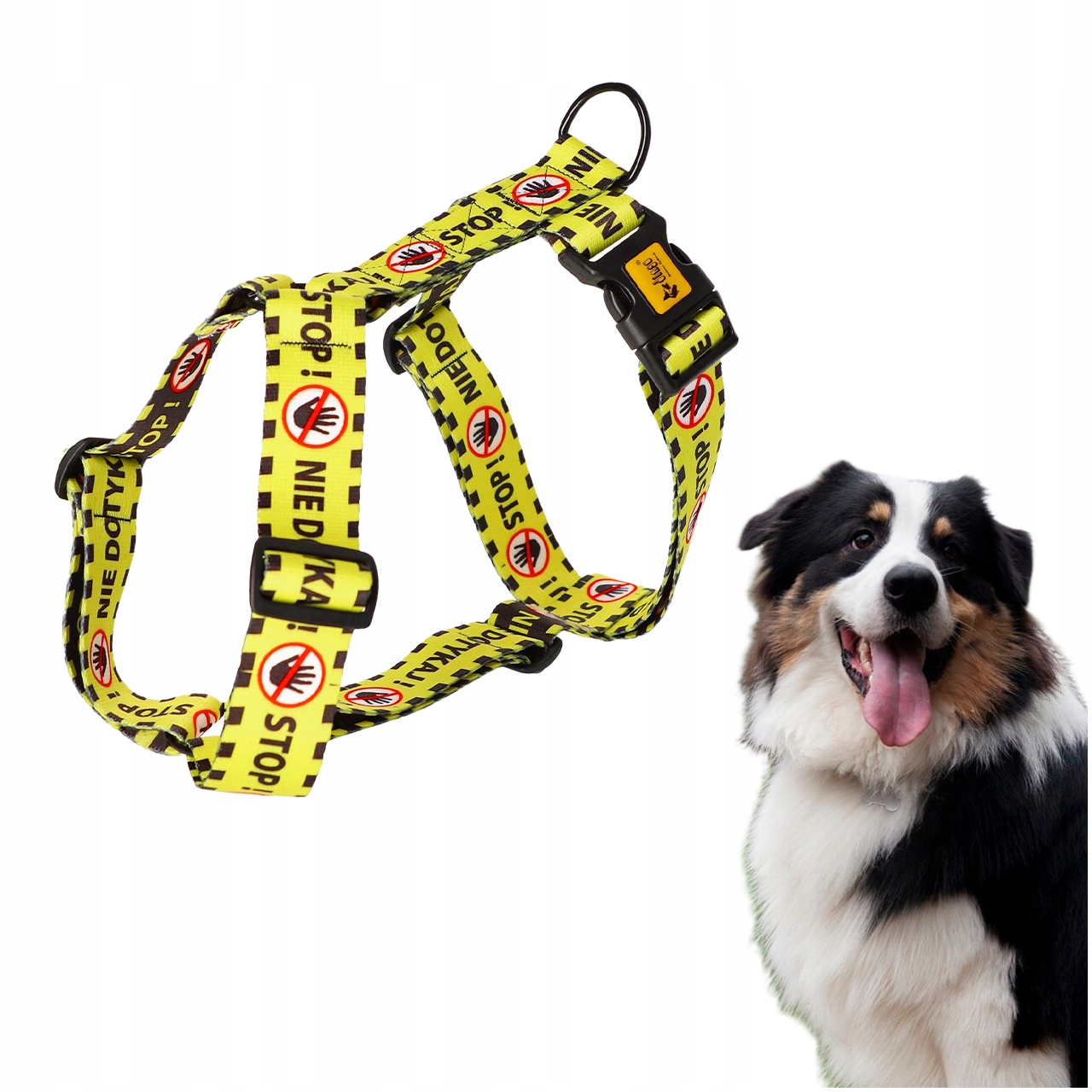 Levně Postroj Pro Psa Guard Nedotýkejte Se Nastavitelných Beztlakových Žlutých Velikost L