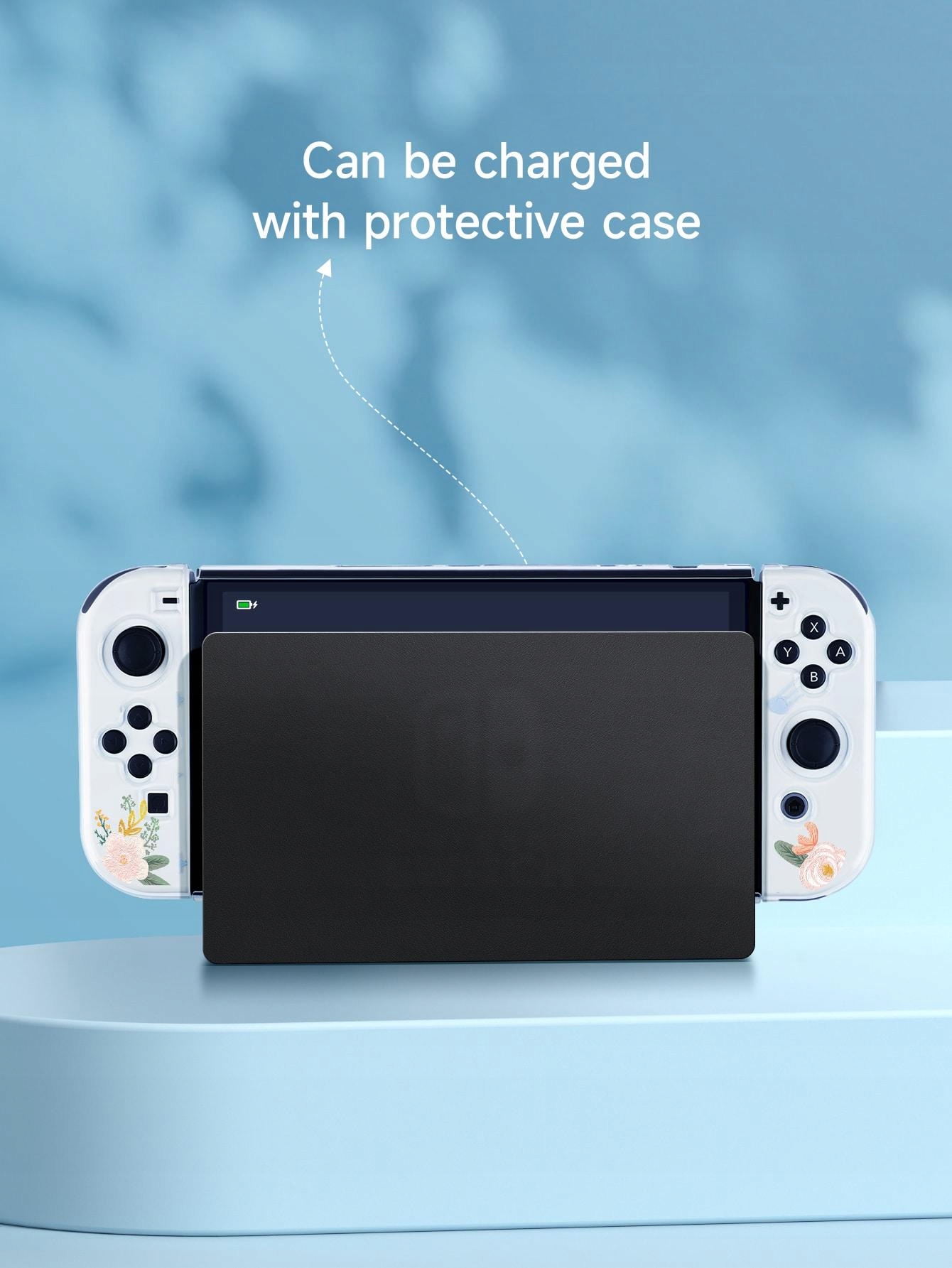 ETUI Z KWIATOWYM NADRUKIEM KOMPATYBILNE Z NINTENDO SWITCH OLED SHEIN