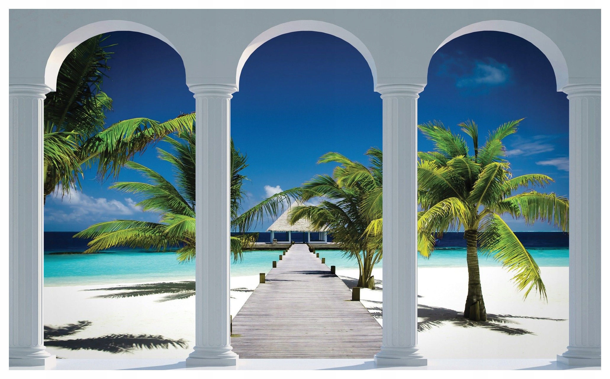 Fototapeta Rajská pláž tropický relax 416x254 biely piesok lepidlo