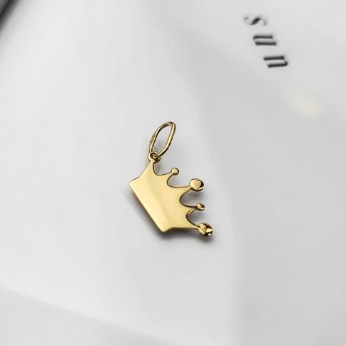 Zlatý přívěsek koruna gravírování pr.585