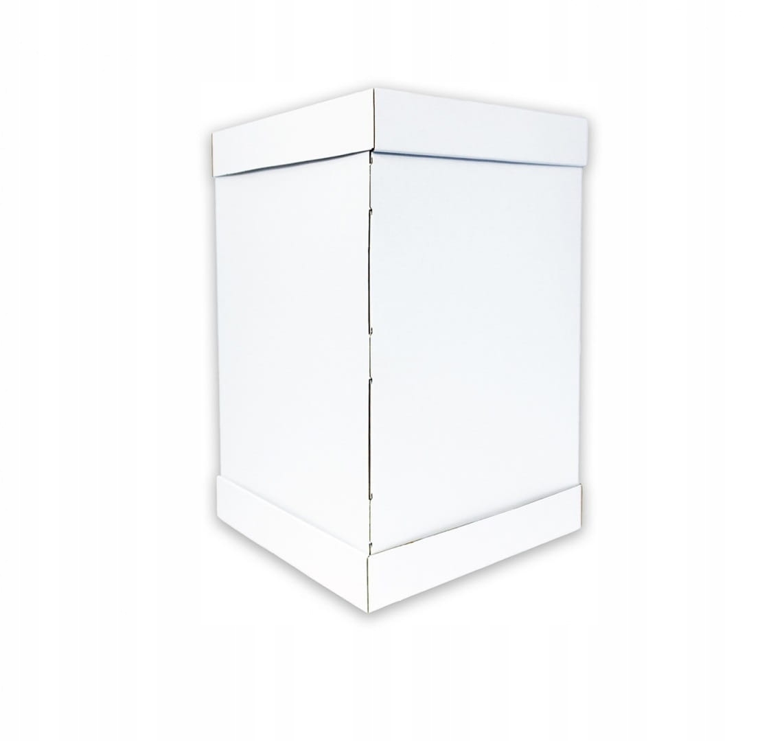 Karton na tort na komunię dla chłopca jumbo 26x26x30 cm pakiet 90 szt.
