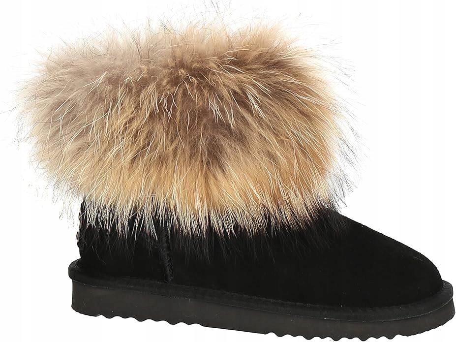 Oog Černé Sněhule S Kožešinou Zateplené Vlnou 36 6DA