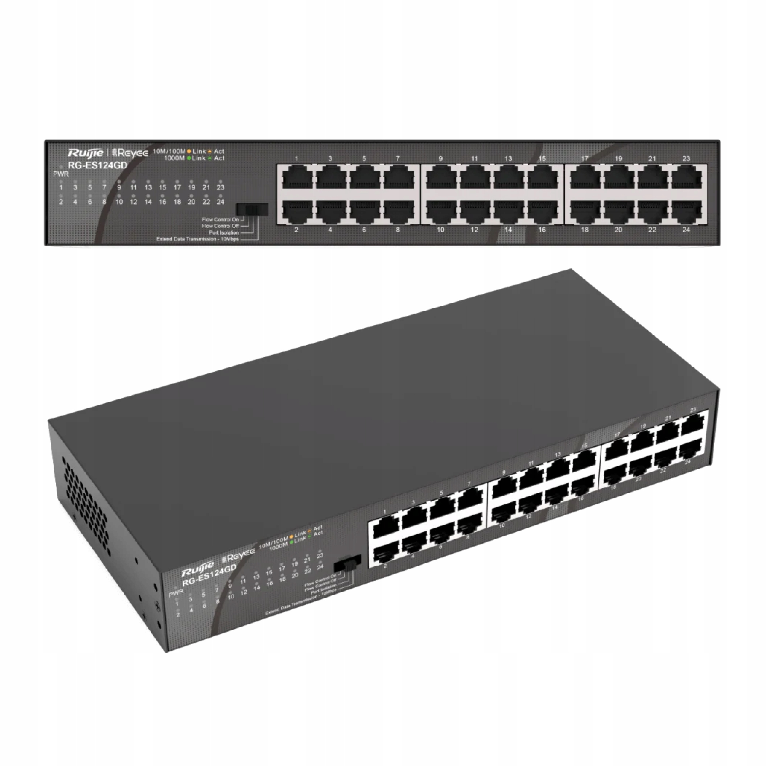 Switch Reyee RG-ES124GD, 24-PORTOVÝ, Desktop, Gigabit Ethernet