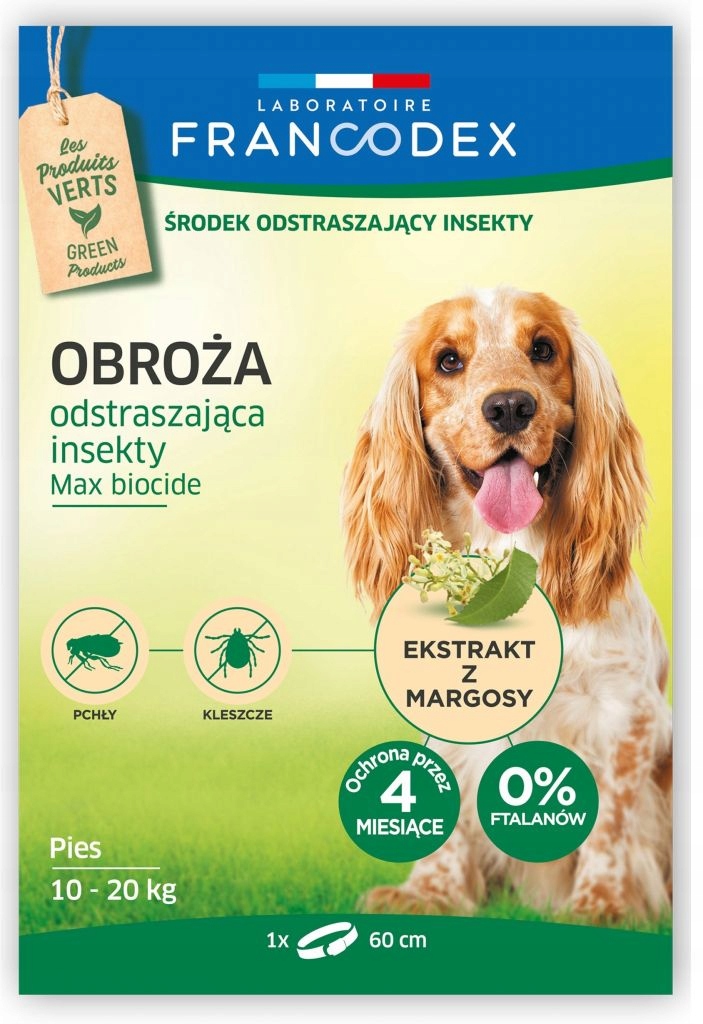 

Obroża dla psów 10-20kg odstraszająca insekty 60cm