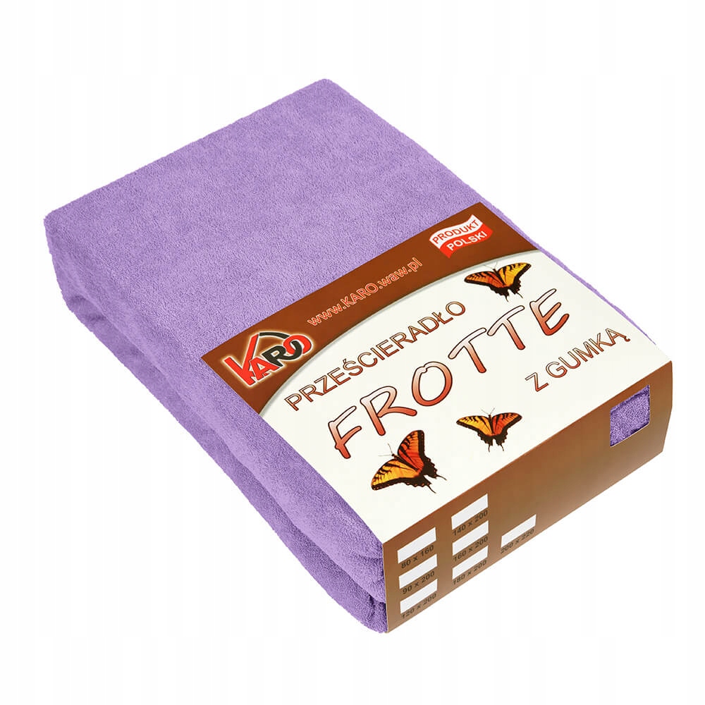 Froté prostěradlo s gumičkou 200x220 fialové Karo
