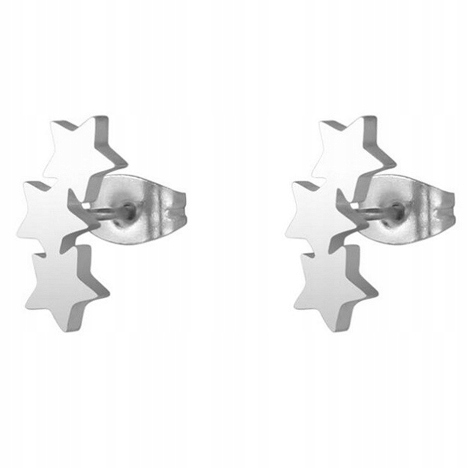 

Kolczyki Srebrne Stal 316L Trzy Gwiazdki K36