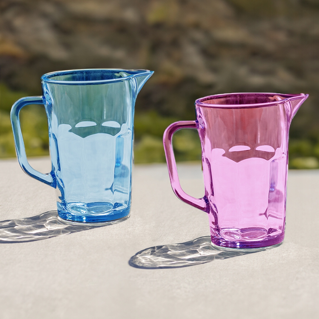 SZKLANY DZBANEK Na Wodę Napoje 1230 ml Różowy GRUBE POLSKIE SZKŁO Marka Trend For Home