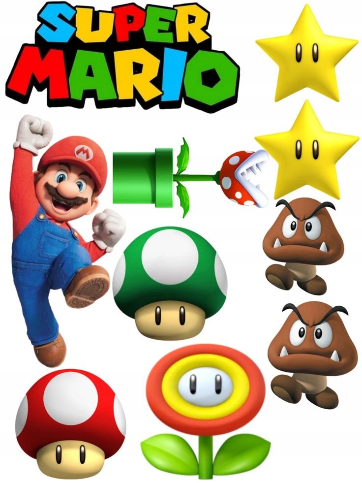 Naklejka 3D na Samochód Auto Gadżet Wodoodporna Mario Luigi Yoshi 25