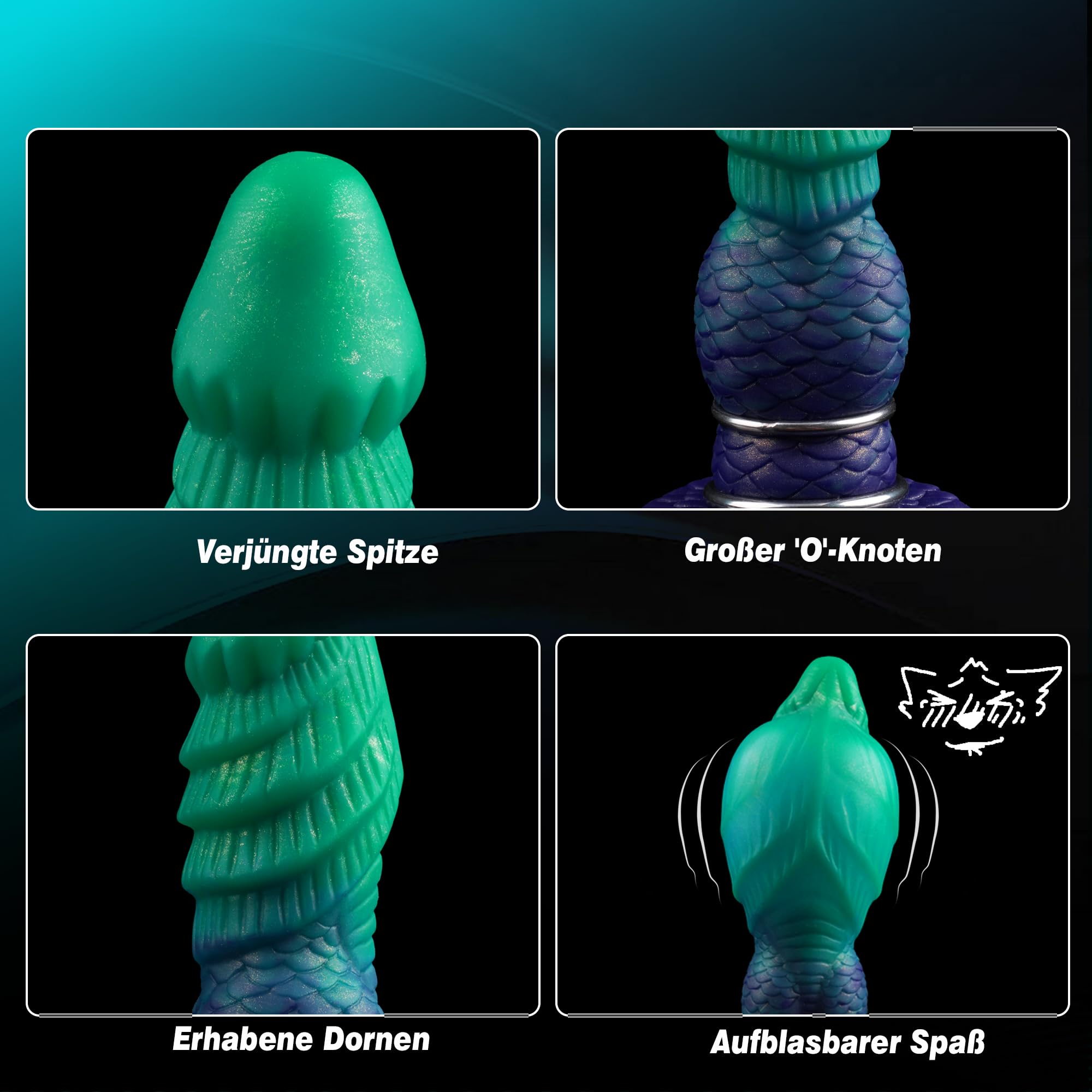 MONSTER DILDO Nadmuchiwany Fantasy Knot Dildo Analplug Fetysz BDSM Dla Par — miniatura 4