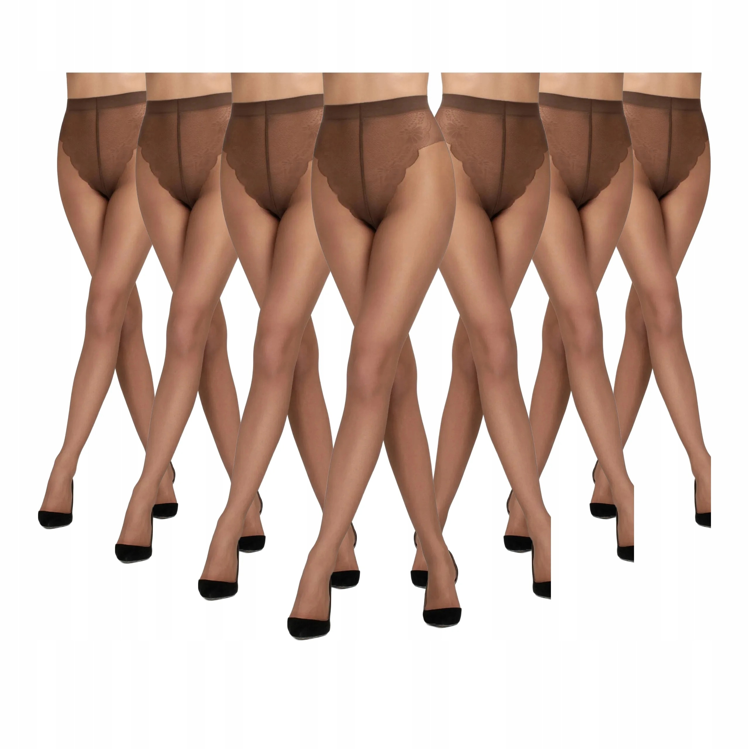 7 párů Punčocháče 40 den polomatných 7x Bronz 5-XL